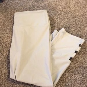 light blue cropped leggings with ankle detail